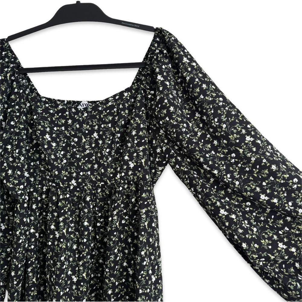 ARULA Black Floral Smocked Mini Dress - Picture 12 of 12
